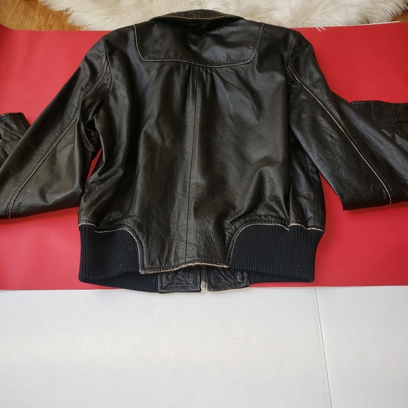 Diesel leather bomber jacket